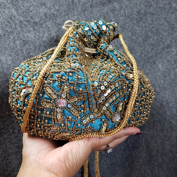 Turquoise bucket bag - Picture 5 of 9